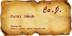 Csiki Jákob névjegykártya